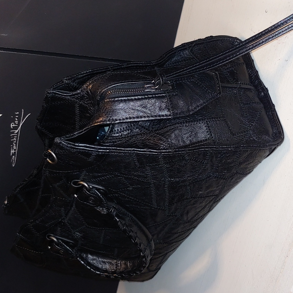 BALENCIAGA Neo Patchwork Classic City Shoulder Bag Black leather Balenciaga 🔥 - Picture 11 of 17